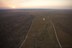 Hot air balloon over Serengeti National Park, Tanzania