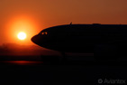 An Airbus A310 during sunrise