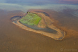 Beautiful colors from above of the Icelandic landscape