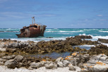 Shipwreck along Cape Agulhas coastline