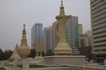 Giant sculptures as symbols of Arabian traditions and hospitality on Ittihad Square, Abu Dhabi