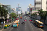 Street view outside MBK Center, Bangkok