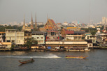 Longtail boats on the Chao Phraya River, Bangkok