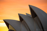 Sydney Opera House closeup from Dawes Point at sunrise, New South Wales