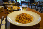 The traditional rabbit, Spaghetti biz-Zatza tal-Fenek, at Gululu restaurant in St Julian