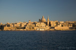 Valletta skyline during sunset as seen from Sliema, Malta