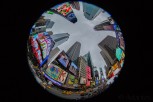 Fish eye perspective of Times Square, New York