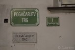The Pogacarjev trg signs x 3