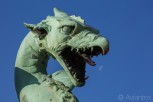 One of the Dragon statues at Dragon Bridge, Ljubljana