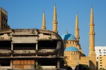 The destroyed Egg and the Mohammad Al-Amin Mosque, Beirut