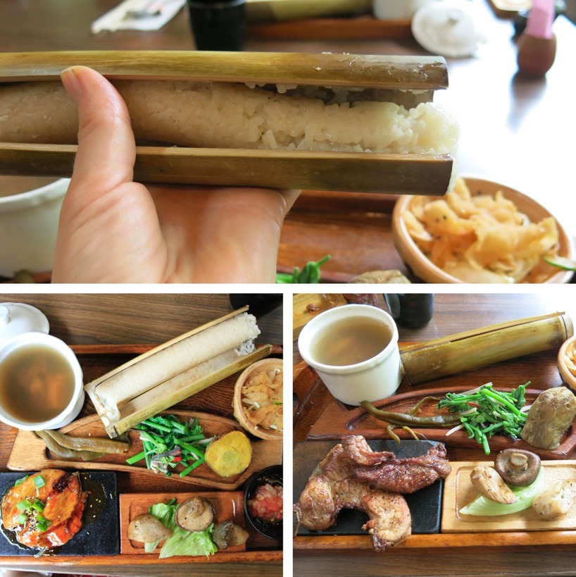 Lunchen var inspirerat av lokala traditioner, med bland annat "sticky rice" överst! Lunchen var inspirerat av lokala traditioner, med bland annat "sticky rice" överst!