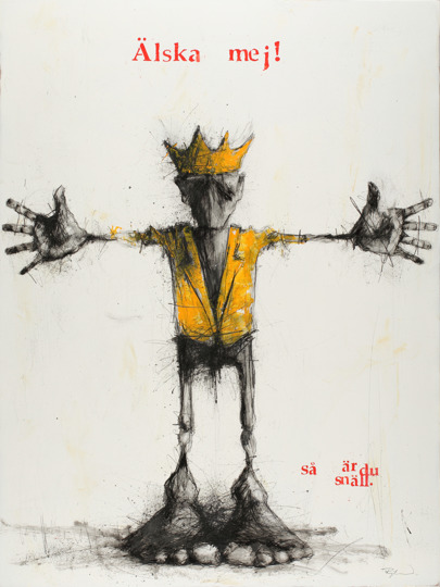 "Älska mej" Blyerts och olja på pannå, 120 x 90 cm Orion Righard "Älska mej" Blyerts och olja på pannå, 120 x 90 cm Orion Righard