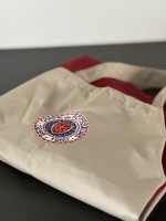 Förkläde beige & rött