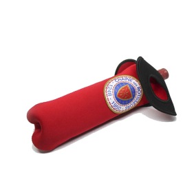 Vinkylare neopren (flaskmodell), röd med logga - Vinkylare neopren (flaskmodell), röd med logga