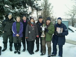 Från vänster: Ted Åbom, Täby PF (ÄHJ), David Öhman, Täby PF (YHJ), Stefan Dellert, Norrtälje SFK (HV), Carina Widerberg, Täby PF (D), Torsten Lund, Stäkets SF (ÄHV), Erik Tikkanen, Enskede SFK (H) och