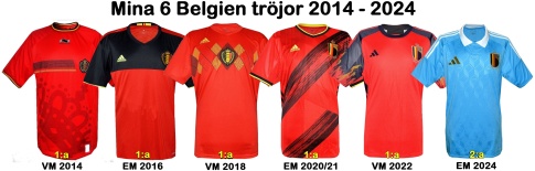 Till mina 6 BELGIENtröjor från 2014 - 2024