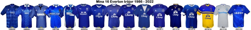 Till mina 16 EVERTONtröjor