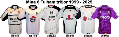 Till mina 6 FULHAMtröjor