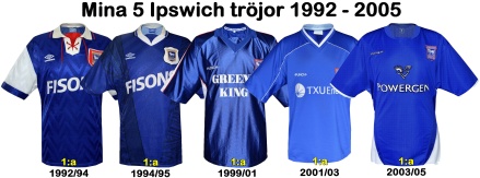 Till mina 5 IPSWICH TOWNtröjor