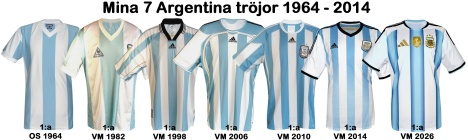 Till mina 7 ARGENTINAtröjor från 1964 - 2014