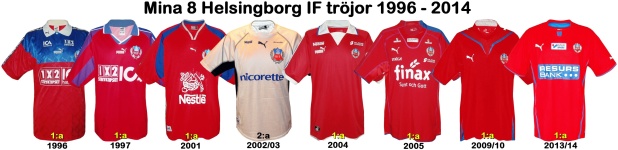 Till mina 8 HELSINGBORGs IFtröjor