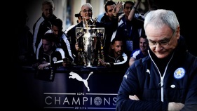 Claudio Ranieri får sparken som Leicesters manager.