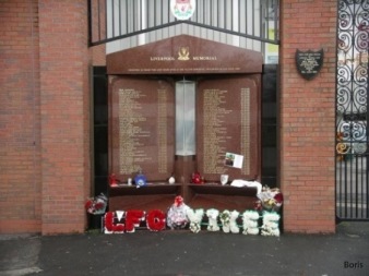 Hillsborough Memorial på Anfield i Liverpool.