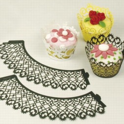 Patisse - Cupcake krage svart - 6 st