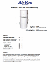 Montage & SKötselanvisning för AirVac Cyklon 1500