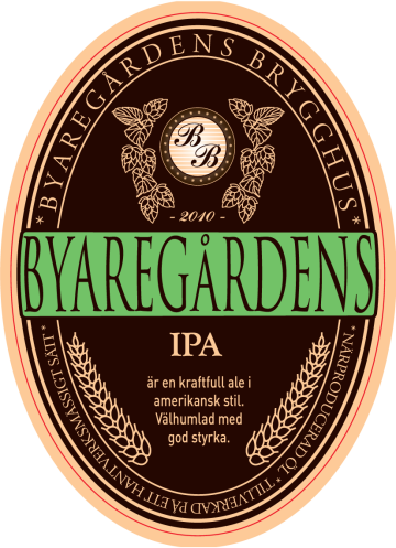 Lokal klassisk IPA från Byaregårdens Brygghus utanför Varberg – en lokal öl från Hallands första mikrobryggeri.