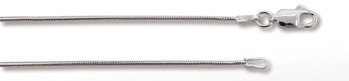 Ormlänk, rund 1,2mm Silver - Ormlänk 42cm