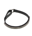 Dots Bracelet Leather Black Steel