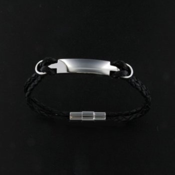Läderarmband med Bricka 21 cm