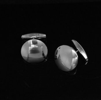 Manschettknapp Rund Välvd 18 mm 925