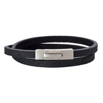 SON - Bracelet black calf leather 43cm 6mm