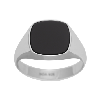 SON - Rhodierad silver ring med svart onyx 167 000
