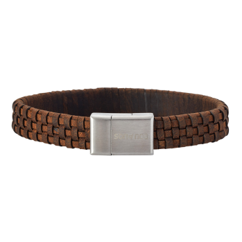 SON - Bracelet brown calf leather 19cm 12mm
