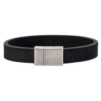 SON - Bracelet black calf leather 19cm 12mm
