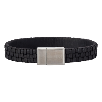 SON - Bracelet black calf leather 19cm 12mm