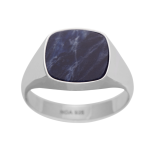 SON - rhd. silver ring with sodalite