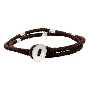 SON - Bracelet brown cord with steel 41cm
