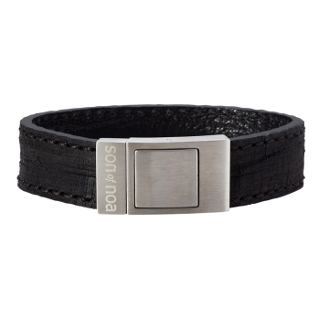 SON - Bracelet black calf leather 19cm 18mm