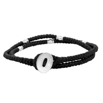 SON - Bracelet black cord with steel 37cm
