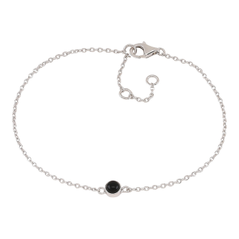 Nordahl - Sweets svart onyx 4,5mm armband silver
