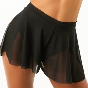 Shorts skirt - Black mesh with pants under