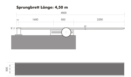 Skiss fÃ¶r montage av sviktbrÃ¤da 4500 mm med fast bakdel och rÃ¶rlig framdel. (klicka pÃ¥ bilden sÃ¥ blir den stÃ¶rre)