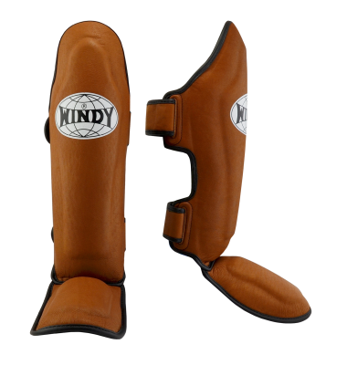 Windy Pro Benskydd Brun-Svart Skinn - Windy Pro Benskydd Brun-Svart Skinn Small