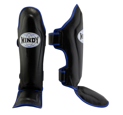 Windy Pro Benskydd Svart-Blå Skinn - Windy Pro Benskydd Svart-Blå Skinn Small