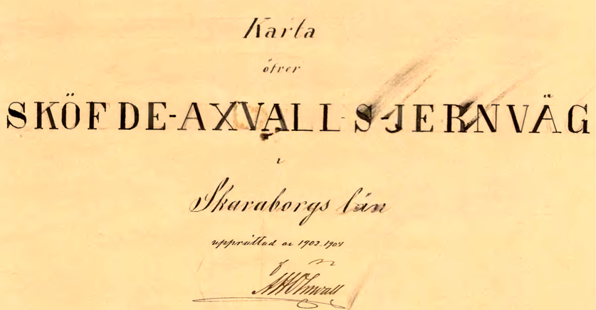 Försättsblad för 1902-04 års exproprieringskarta för SKÖFDE-AXVALL-S - JERNVÄG (Lantmäteriets Historiska kartor) Lantmätare A. H. Öhrnwall. Försättsblad för 1902-04 års exproprieringskarta för SKÖFDE-AXVALL-S - JERNVÄG (Lantmäteriets Historiska kartor) Lantmätare A. H. Öhrnwall.