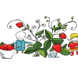 Den lille trädgårdsmästaren och jordgubbarna